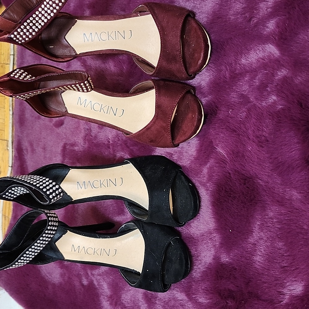 Brand New 2CT BUNDLE MACKIN J OPEN TOE STILETTO HEELS👠-6.5